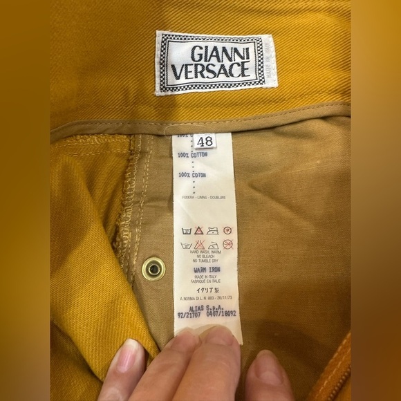 Versace Men's Vintage Gold Jeans. 5 Pocket Medusa Studs Size 48 31x41 - Picture 7 of 14